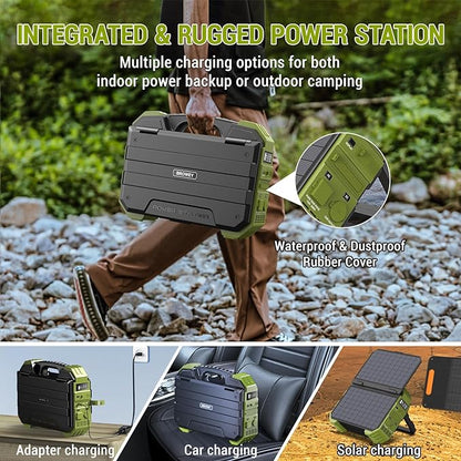 💥Last Day Buy 1 Get 1 Free💥Portable Power Station with Built-in Solar Panel