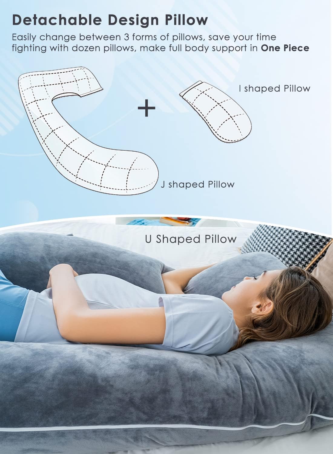 Cooling Maternity Pillow for Sleeping U Shaped Body Pillow for Pregnant Support